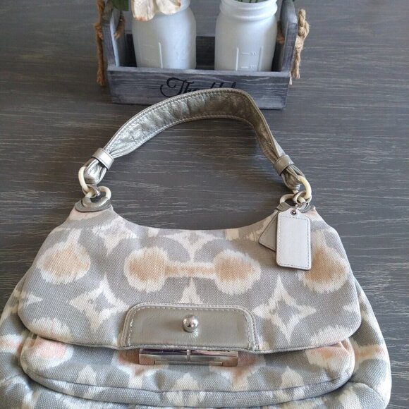 Coach Handbags - Coach Medium Sized Geometric Pattern Grey Bag